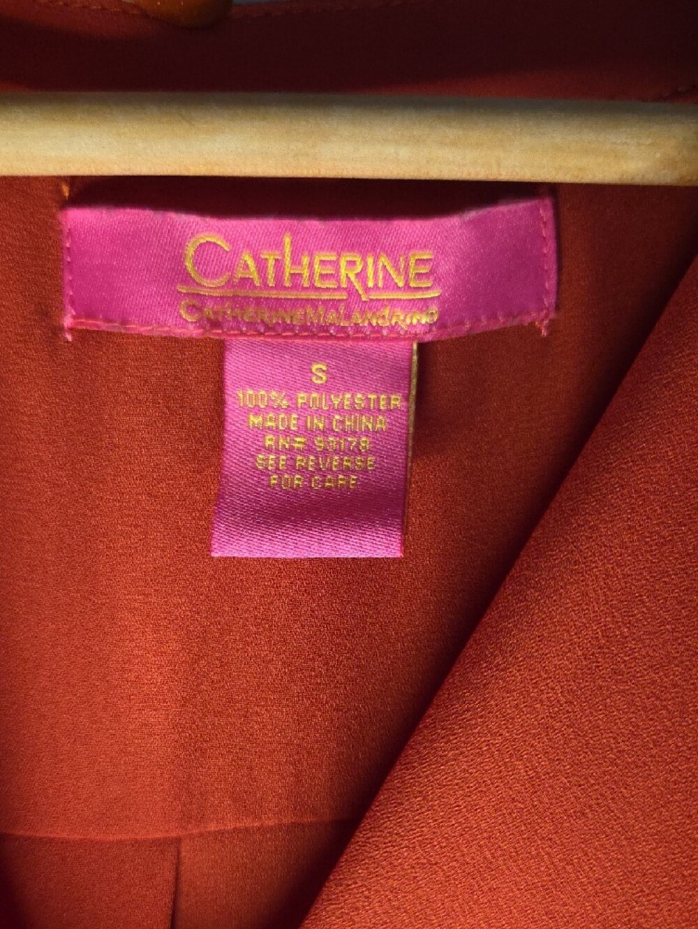 Catherines Rust Orange Ruffle Front Blouse - Picture 2 of 9
